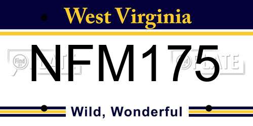 NFM175 West Virginia License Plate