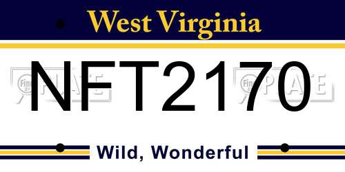 NFT2170 West Virginia License Plate
