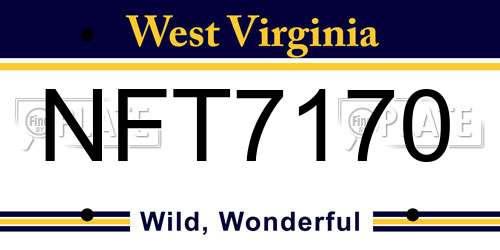 NFT7170 West Virginia License Plate