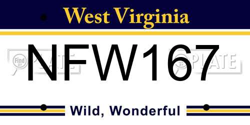 NFW167 West Virginia License Plate