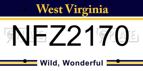 NFZ2170 West Virginia License Plate