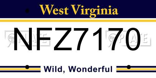 NFZ7170 West Virginia License Plate