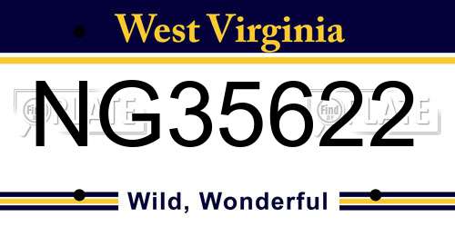 NG35622 West Virginia License Plate