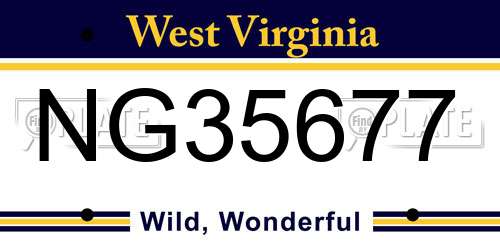 NG35677 West Virginia License Plate