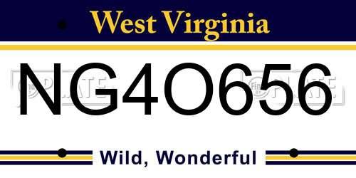 NG4O656 West Virginia License Plate