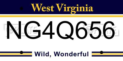 NG4Q656 West Virginia License Plate