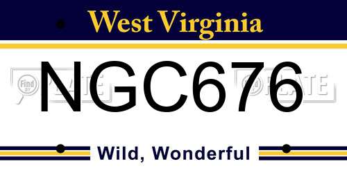 NGC676 West Virginia License Plate