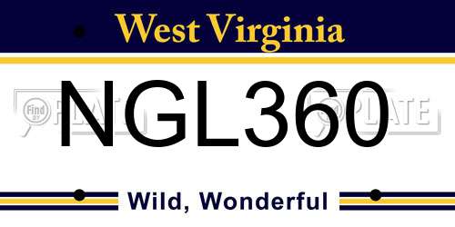 NGL360 West Virginia License Plate