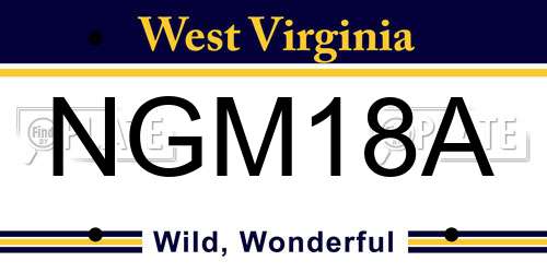NGM18A West Virginia License Plate