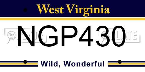NGP430 West Virginia License Plate