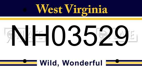 NH03529 West Virginia License Plate