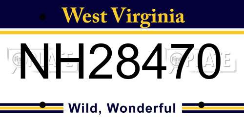 NH28470 West Virginia License Plate