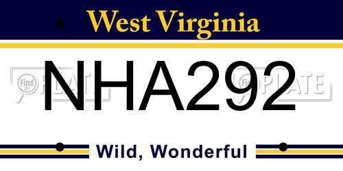 NHA292 West Virginia License Plate