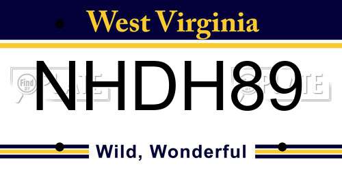 NHDH89 West Virginia License Plate