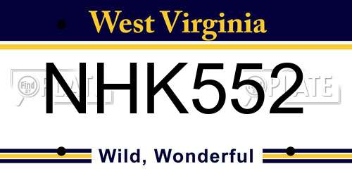 NHK552 West Virginia License Plate