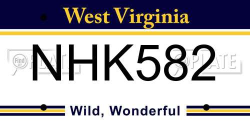 NHK582 West Virginia License Plate