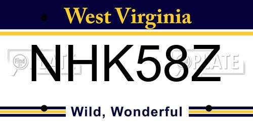 NHK58Z West Virginia License Plate