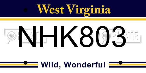 NHK803 West Virginia License Plate