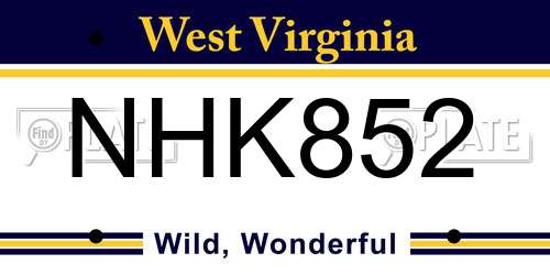NHK852 West Virginia License Plate