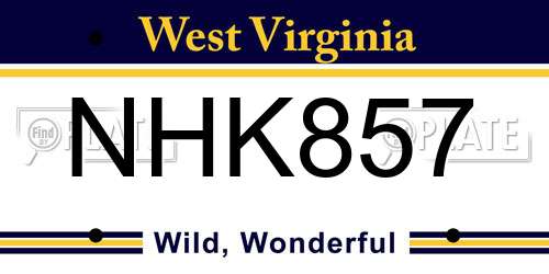 NHK857 West Virginia License Plate