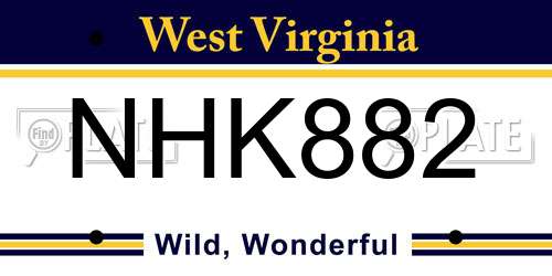 NHK882 West Virginia License Plate