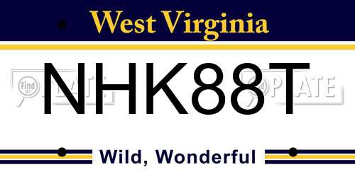 NHK88T West Virginia License Plate