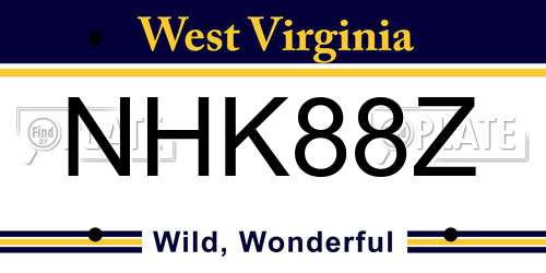 NHK88Z West Virginia License Plate