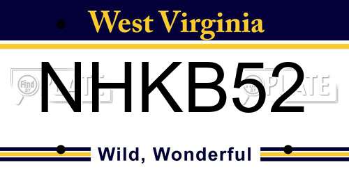 NHKB52 West Virginia License Plate