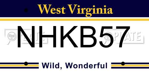 NHKB57 West Virginia License Plate