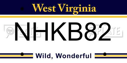 NHKB82 West Virginia License Plate