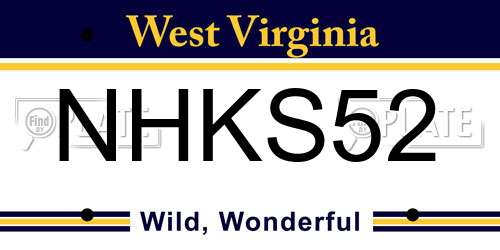 NHKS52 West Virginia License Plate