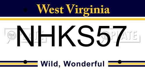 NHKS57 West Virginia License Plate
