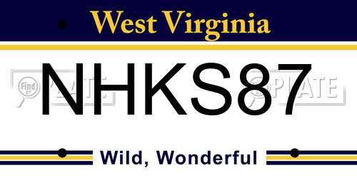 NHKS87 West Virginia License Plate