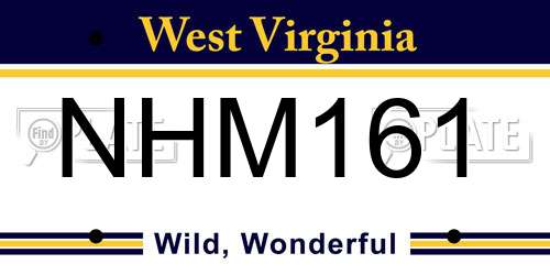NHM161 West Virginia License Plate