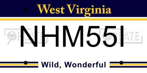 NHM55I West Virginia License Plate