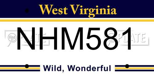 NHM581 West Virginia License Plate