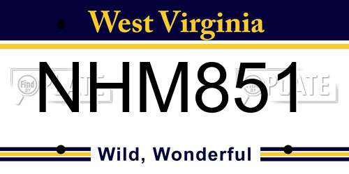 NHM851 West Virginia License Plate