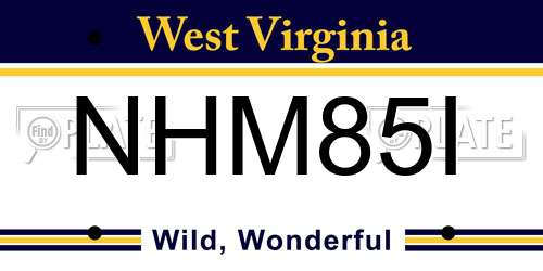 NHM85I West Virginia License Plate