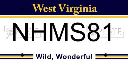 NHMS81 West Virginia License Plate