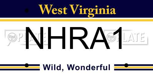 NHRA1 West Virginia License Plate
