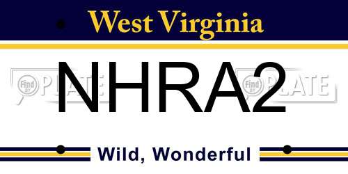 NHRA2 West Virginia License Plate