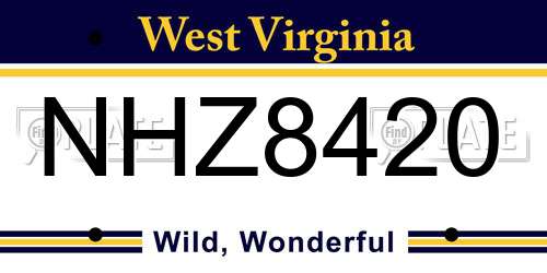 NHZ8420 West Virginia License Plate