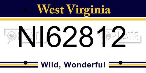 NI62812 West Virginia License Plate