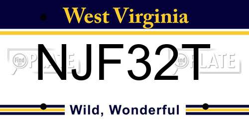 NJF32T West Virginia License Plate