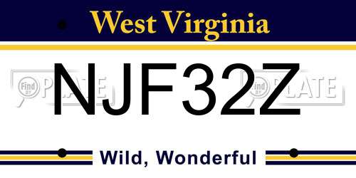 NJF32Z West Virginia License Plate