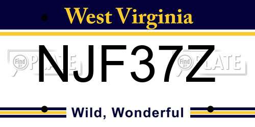 NJF37Z West Virginia License Plate
