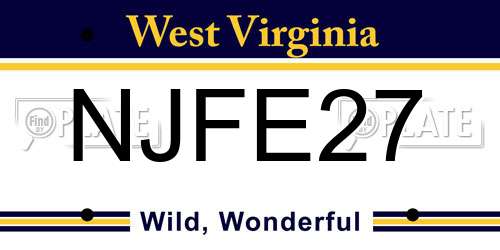 NJFE27 West Virginia License Plate