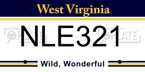 NLE321 West Virginia License Plate