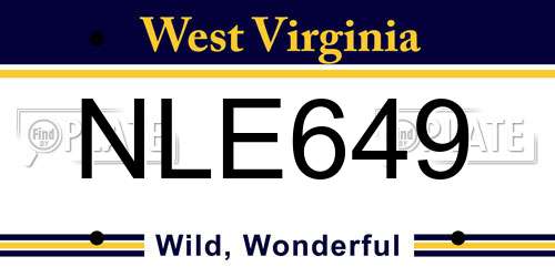 NLE649 West Virginia License Plate
