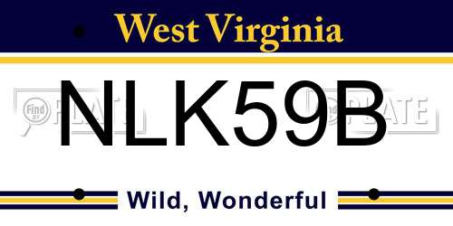 NLK59B West Virginia License Plate